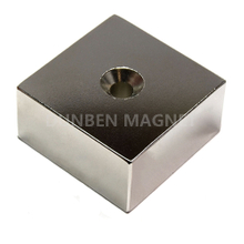 N52 Block Rare Earth Neodymium Magnet with countersunk Hole